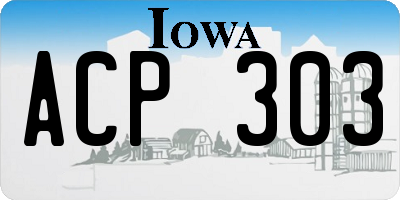 IA license plate ACP303