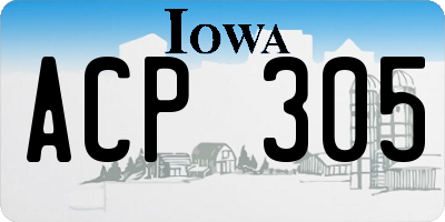 IA license plate ACP305