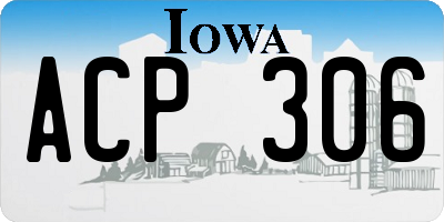 IA license plate ACP306
