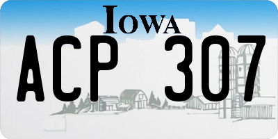 IA license plate ACP307