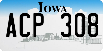 IA license plate ACP308