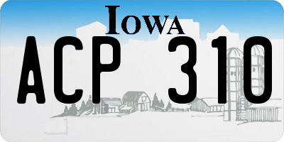 IA license plate ACP310
