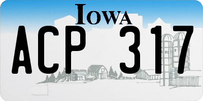 IA license plate ACP317
