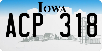 IA license plate ACP318