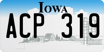 IA license plate ACP319