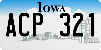 IA license plate ACP321