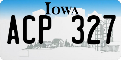 IA license plate ACP327