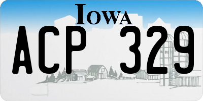 IA license plate ACP329