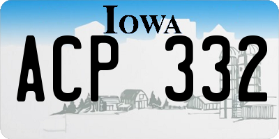 IA license plate ACP332