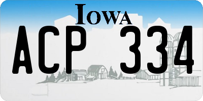 IA license plate ACP334