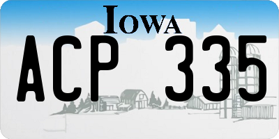 IA license plate ACP335