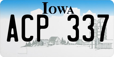 IA license plate ACP337