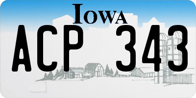 IA license plate ACP343