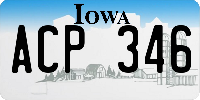 IA license plate ACP346