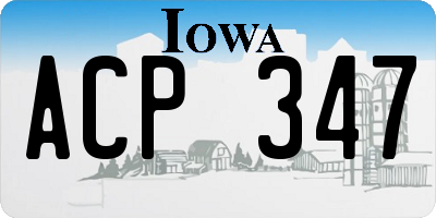 IA license plate ACP347