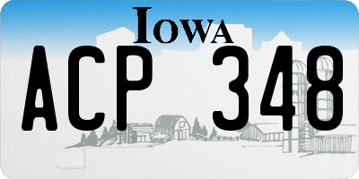 IA license plate ACP348