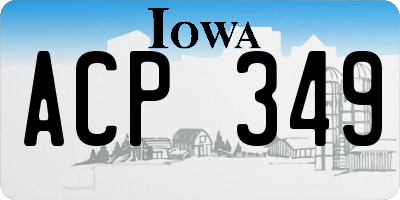 IA license plate ACP349