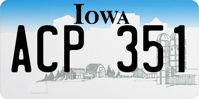 IA license plate ACP351