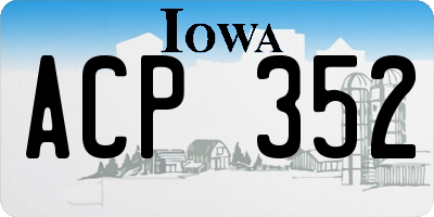 IA license plate ACP352