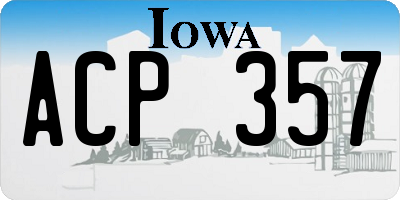 IA license plate ACP357