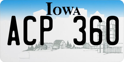 IA license plate ACP360
