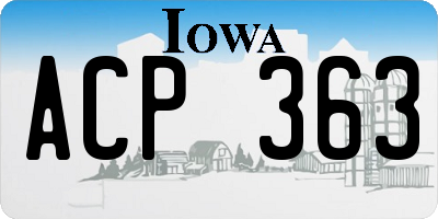 IA license plate ACP363