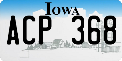 IA license plate ACP368