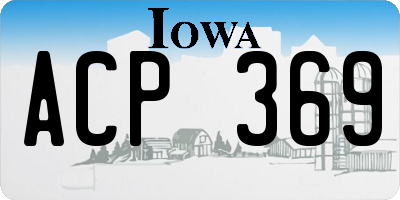 IA license plate ACP369