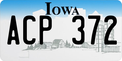 IA license plate ACP372