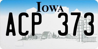 IA license plate ACP373