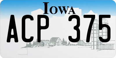 IA license plate ACP375