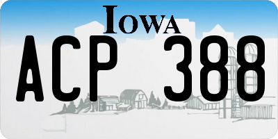 IA license plate ACP388