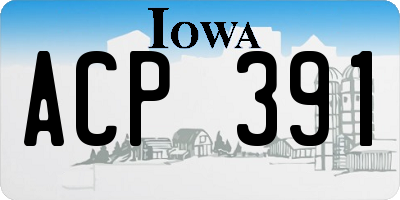 IA license plate ACP391