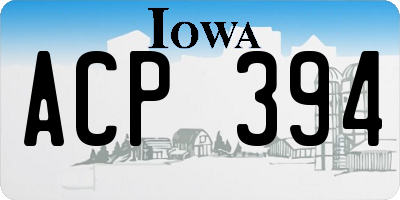 IA license plate ACP394