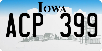 IA license plate ACP399