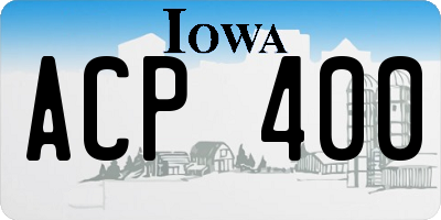 IA license plate ACP400