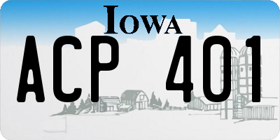 IA license plate ACP401