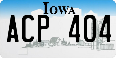 IA license plate ACP404