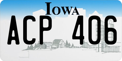 IA license plate ACP406