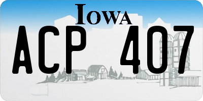 IA license plate ACP407