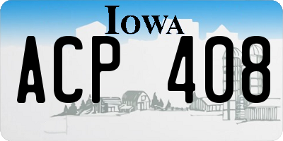 IA license plate ACP408