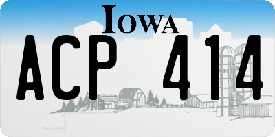 IA license plate ACP414