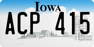 IA license plate ACP415