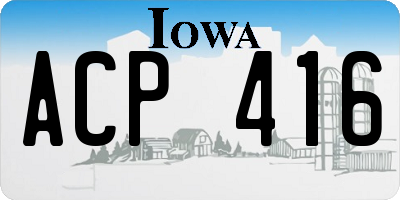 IA license plate ACP416