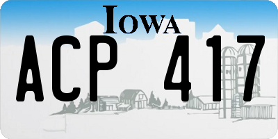 IA license plate ACP417