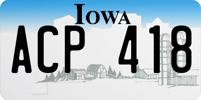 IA license plate ACP418