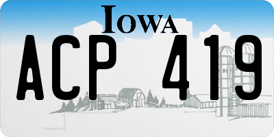 IA license plate ACP419