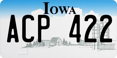 IA license plate ACP422