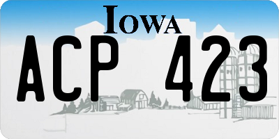 IA license plate ACP423