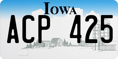 IA license plate ACP425
